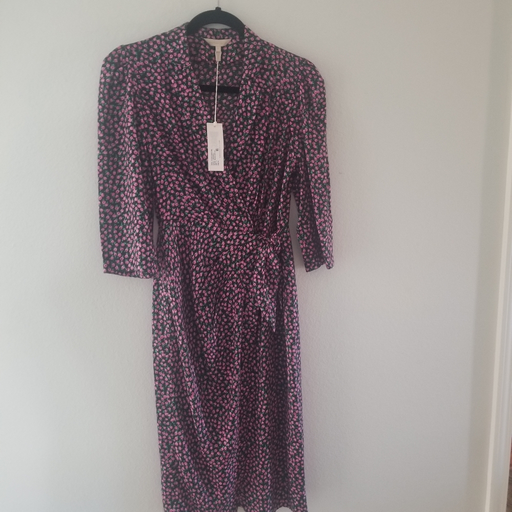 Nwt Rebecca Taylor Midi wrap floral dress 0 - Picture 10 of 11